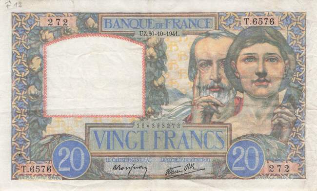 20 Francs 30.10.1941 p92b